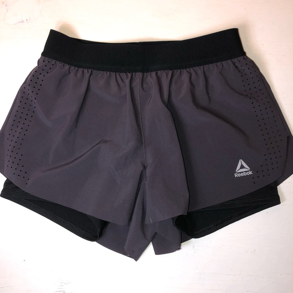 Reebok Women's Layered Running Shorts, Small, Eggplant, EUC, like new